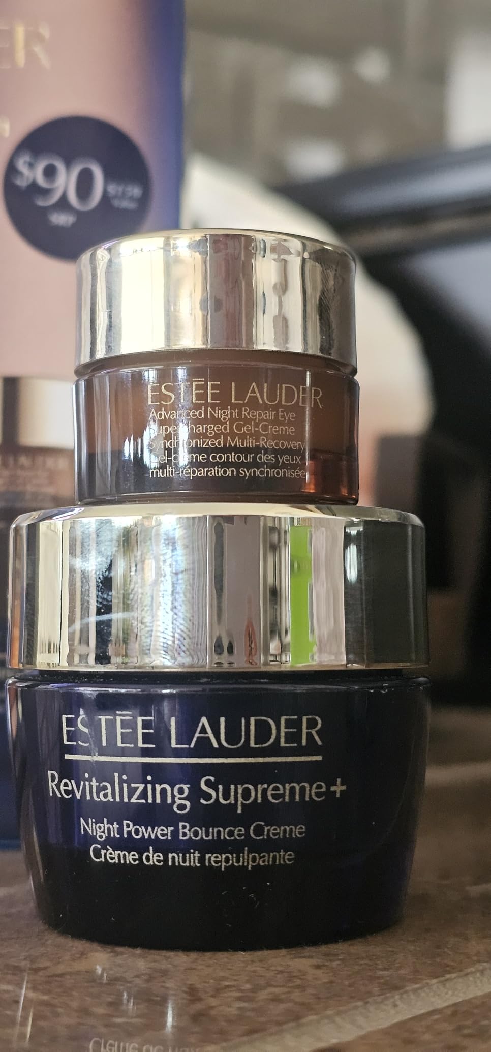 Estée Lauder Nighttime Experts 3-Piece Travel Size Skincare Gift Set | Repair + Bounce + Brighten | Includes Face Serum 1 Fl Oz, Eye Cream 0.17 Fl Oz + Moisturizer 0.5 Ounce customer photo 1