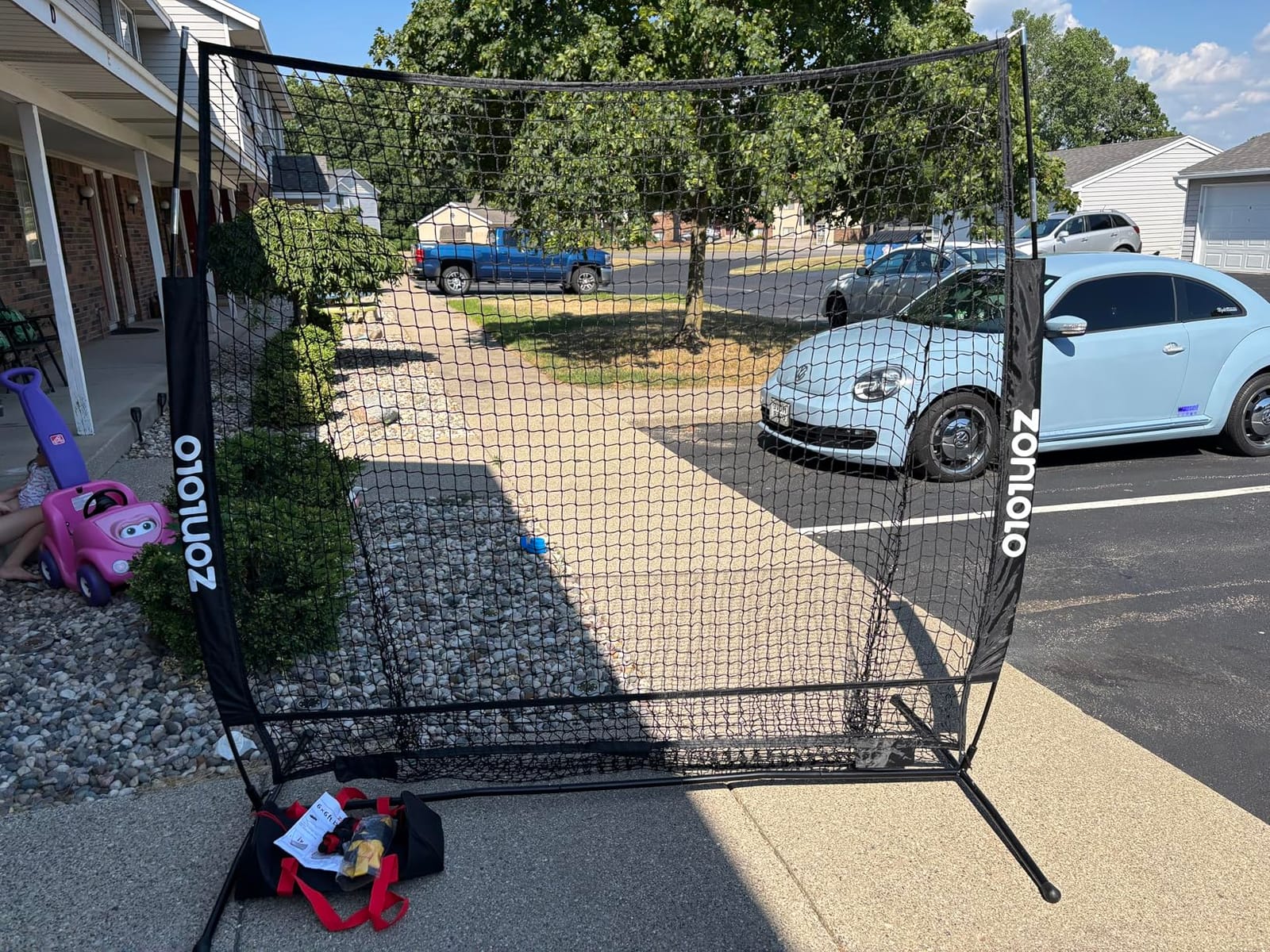 ZONLOLO 6x6ft Baseball & Softball Net for Hitting,Pitching and Batting, Throwing,Baseball net with Sturdy Bow Frame,Battting Tee,Strike Zone, Middle Size,Suitable for Kids! customer photo 2