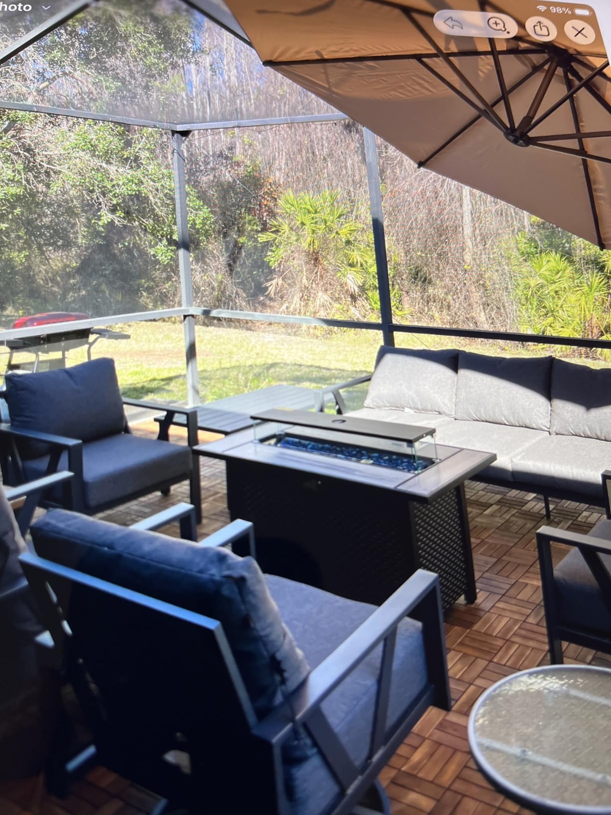 Aoxun 11 FT Cantilever Umbrella, Patio Large Aluminum Offset Umbrella Windproof with 360°Rotation, Heavy Duty Frame for Outdoor, Pool, Deck and Garden customer photo 2