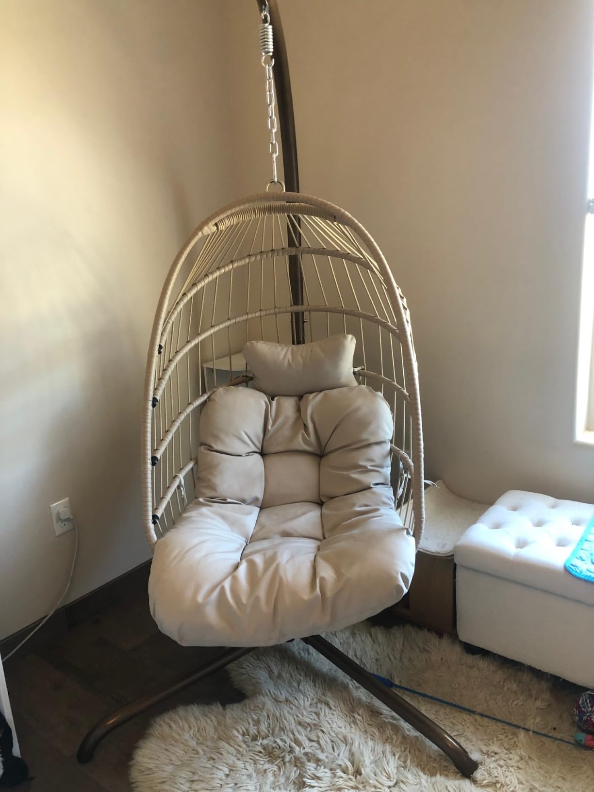 RADIATA Double Hanging Egg Chair with Stand, 2 Person Outdoor Large Swing customer photo 1