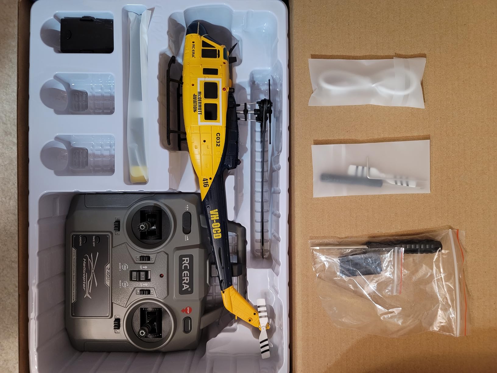 RC ERA C032 UH-1 Huey Helicopter - Remote Control Helicopters for Adult, 1/48 Sacle 2.4G 6CH Gyro Stabilized Aircraft with Altitude Hold & Optical Flow,3D Stunt Drone (Yellow) customer photo 2