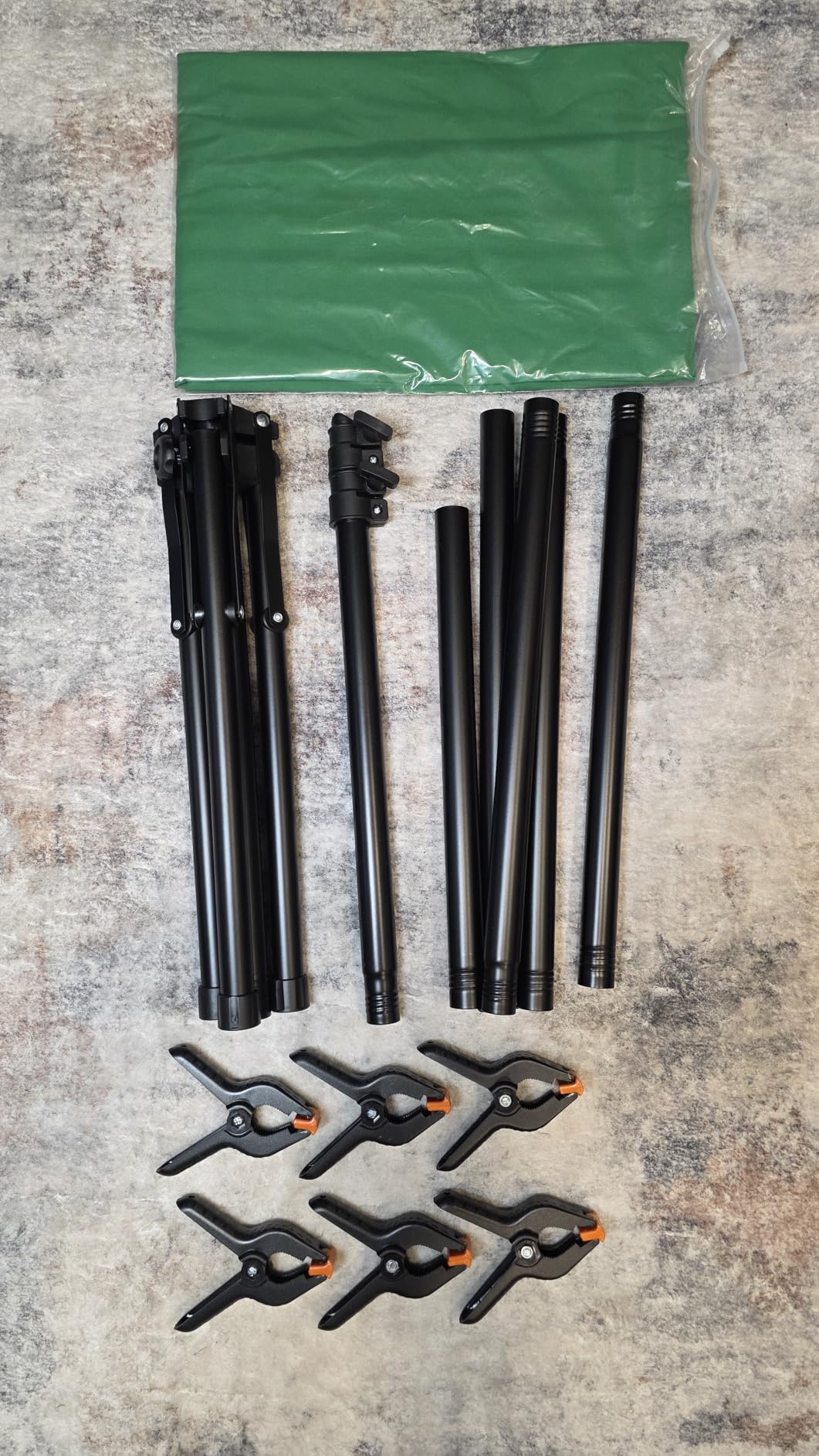 Emart 5x6.5ft Green Screen Backdrop Kit with T-Shape Stand and 6 Clamps | Reverse folding base for easy storage & transport,perfect for Photography, Photoshoot, Studio Video Recording, Streaming customer photo 2