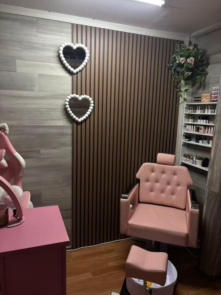 FHFO Pedicure Chair No Plumbing with Rolling Salon Spa Stool, Pink customer photo 1