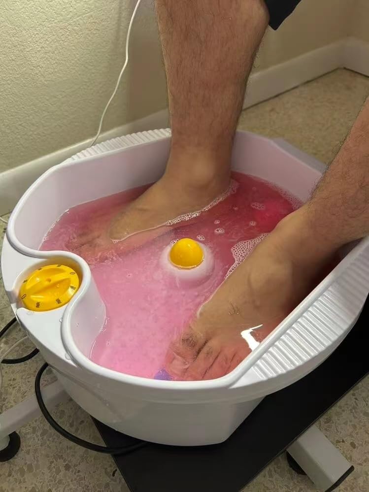 FHFO Pedicure Chair No Plumbing with Rolling Salon Spa Stool, Pink customer photo 2