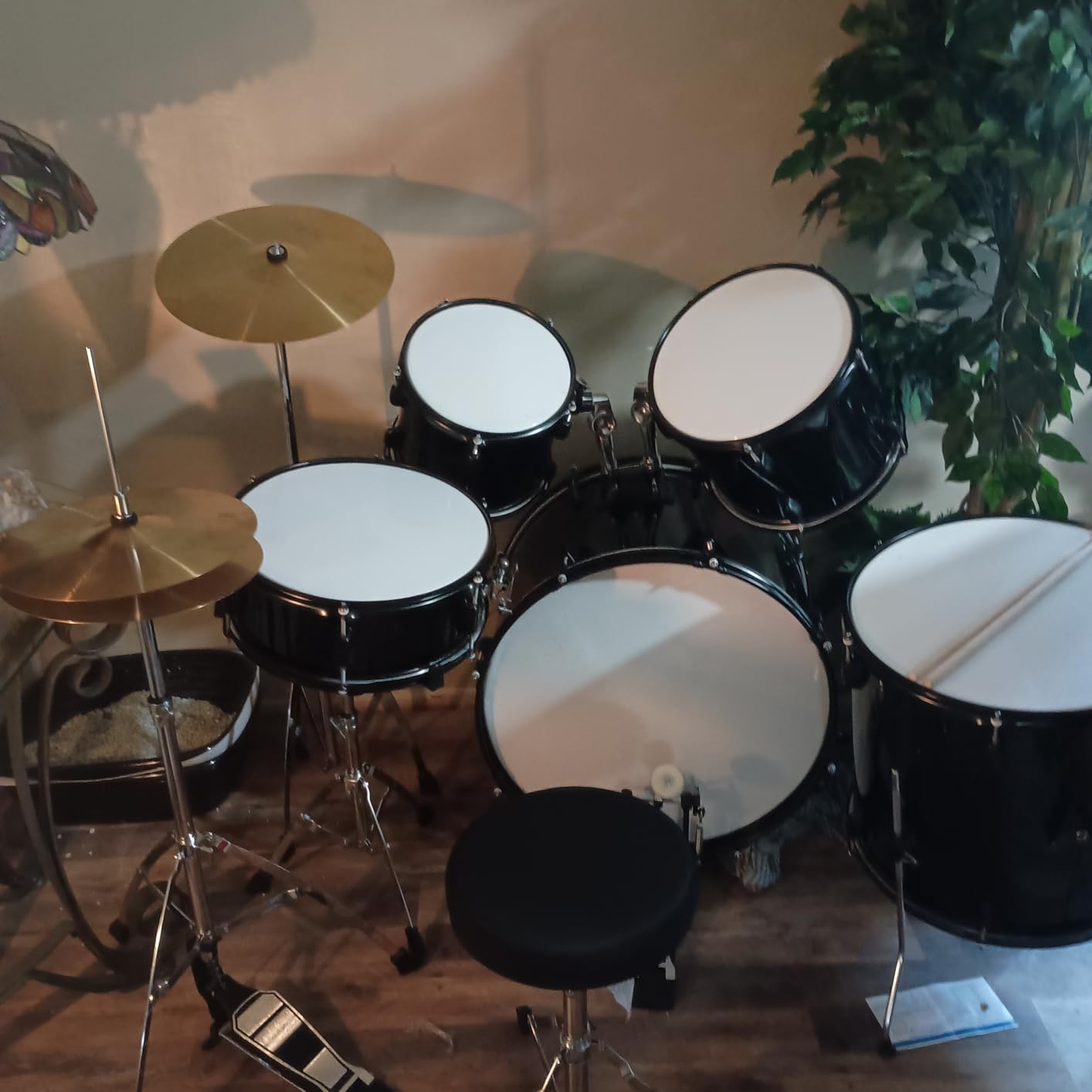 Best Choice Products 5-Piece Full Size Complete Adult Drum Set w/Cymbal Stands, Stool, Drum Pedal, Sticks, Floor Tom - Dark Cherry Sunburst customer photo 1