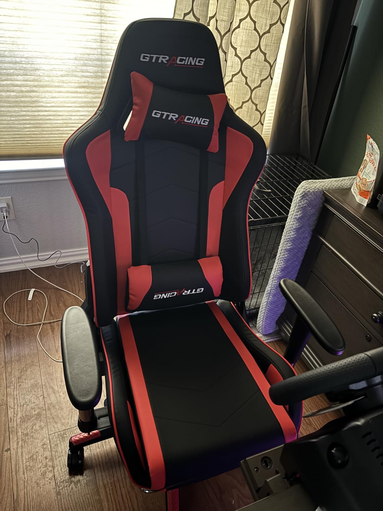 GTPLAYER Gaming Chair with Bluetooth Speakers, Adjustable Backrest and Height, 3D Armrests, Footrest, Ergonomic Computer Chair for Gamers (Brick Red) customer photo 1