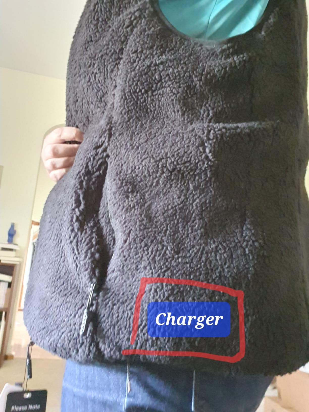 Fuzzy Heated Vest for Women with 16000mAh 7.4V Battery Pack Included, Sherpa Heated Vest Women, Fleece Vests Cycling customer photo 2