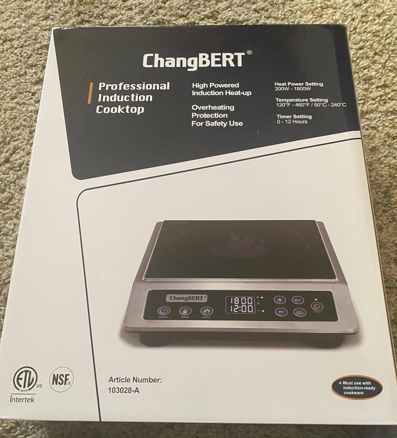 ChangBERT Induction Cooktop NSF Certified Professional Chef Edition Stove, 1800W Commercial Induction Burner with Schott Glass, Large Heating Coil Electric Hot Plate for Restaurant Hotel Food Station customer photo 2