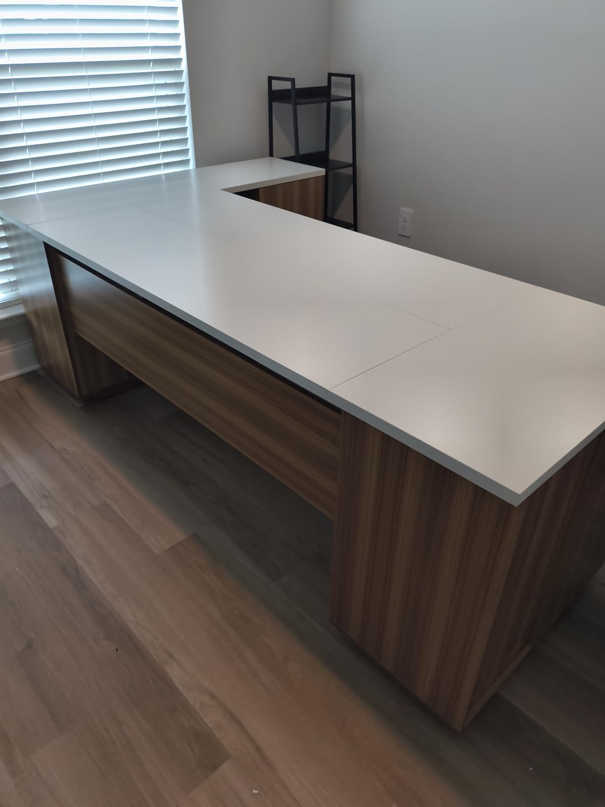 Tribesigns 85.8-Inch L-Shaped Executive Office Desk with File Drawers & Storage Cabinet, Professional Corner Computer Desk Extra Large Business Workstation with Adjustable Shelves (Gray&Black) customer photo 2