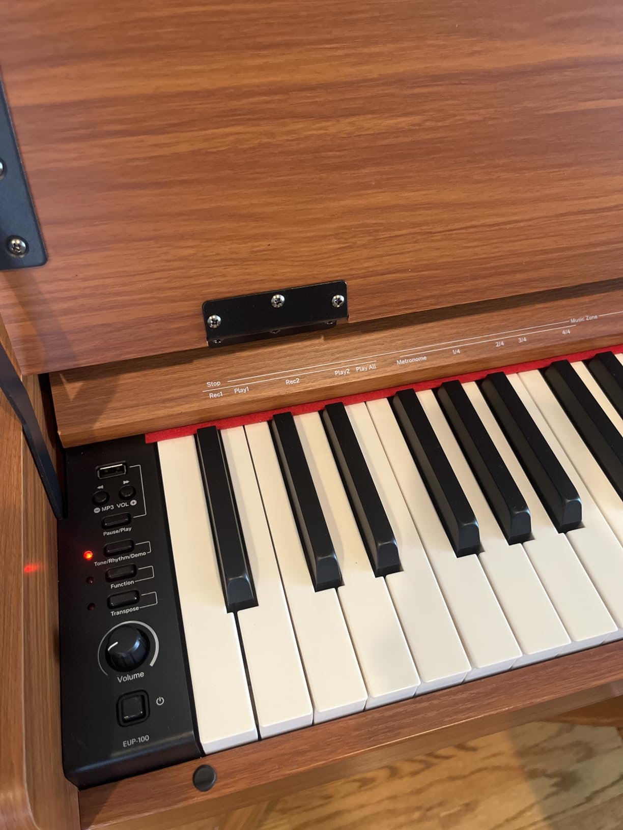 Eastar EUP-100 Digital Piano 88 Key Weighted Keyboard Full Size, Home Digital Keyboard Piano Gifts for Beginners Daughter, with Cover, Headphone, Three-Pedal, Wireless Midi & Recording, Retro Wood customer photo 2