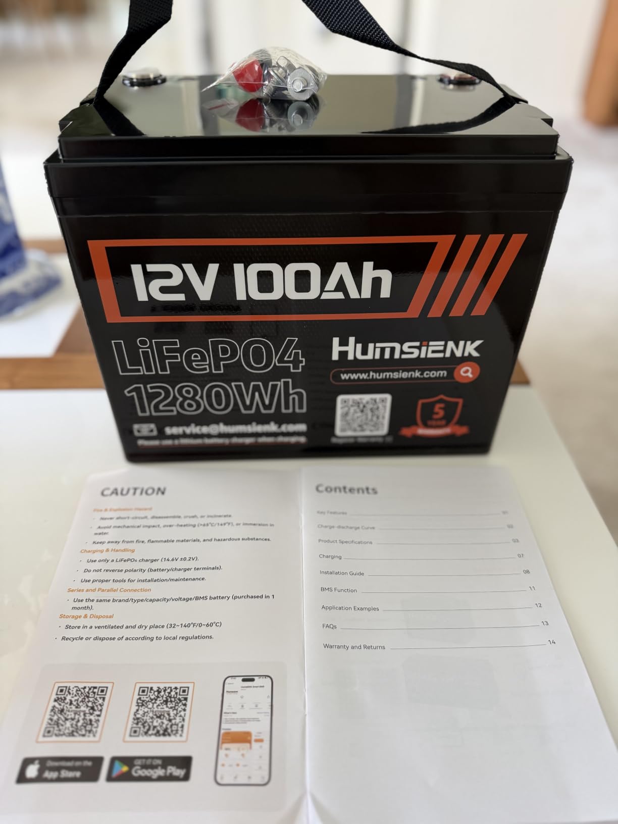 HumsiENK 12V 300Ah (314Ah) LiFePO4 Lithium Battery Mini Size with Bluetooth customer photo 1