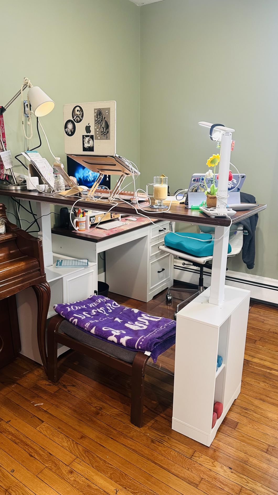 SEDETA Farmhouse L Shaped Electric Standing Desk, 63