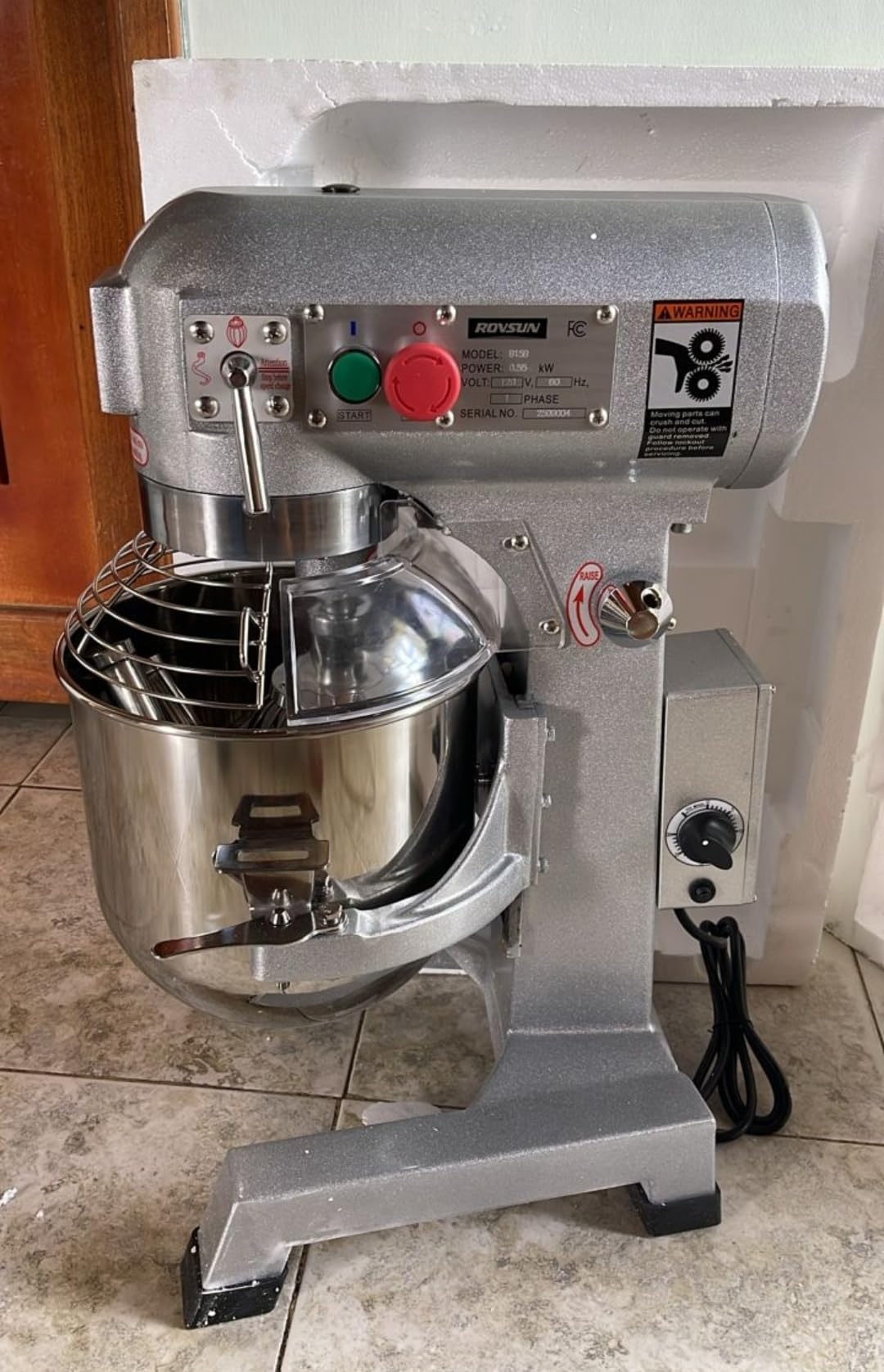 ROVSUN 10QT Commercial Food Mixer, 550W Electric Commercial Dough Mixer with 3-Speeds Adjustable, Heavy Duty Commercial Stand Mixer with Stainless Steel Bowl for Bakery Pizzeria Restaurants, Blue customer photo 1
