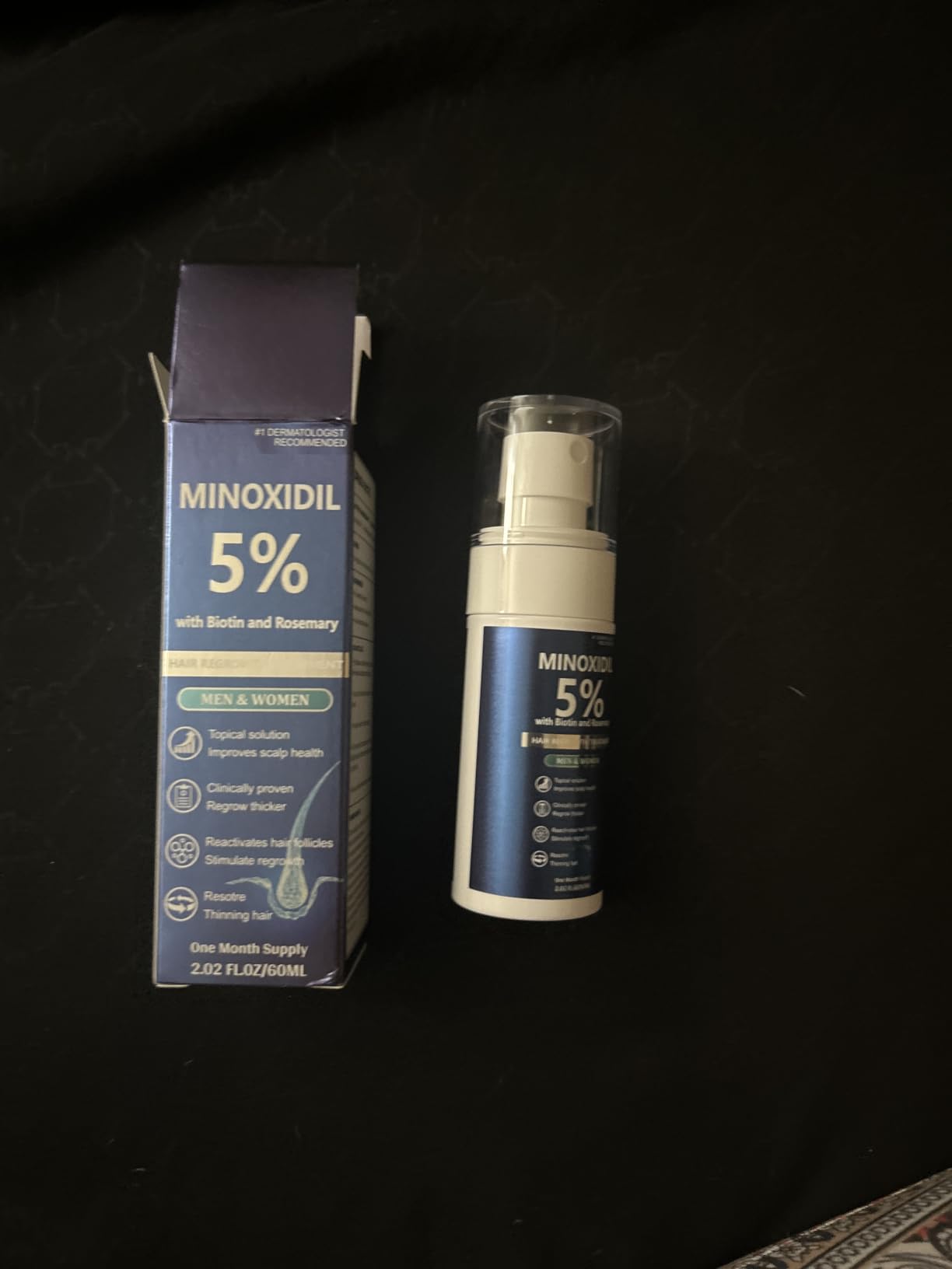 Minoxidil for Men and Women, Hair Growth Serum with Biotin, Rosemary and Batana for Hair Beard Regrowth Treatments Extra Strength Hair Loss Solution, Clinically Proven to Regrow Thicker, 60ML customer photo 2