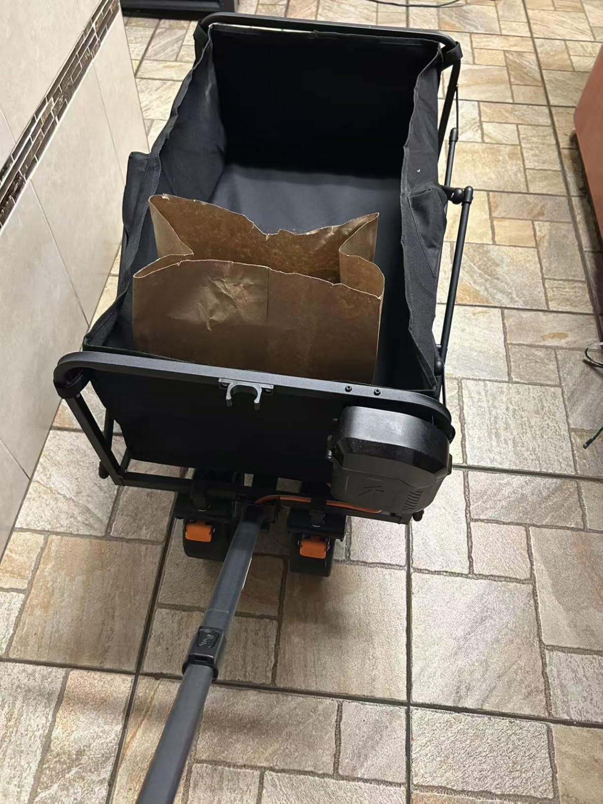 Litheli Electric Collapsible Wagon Cart Foldable, 100L Portable Folding Wagon Cart with Wheels, Outdoor Lightweight Utility Carts for Beach Grocery Camping Shopping customer photo 2