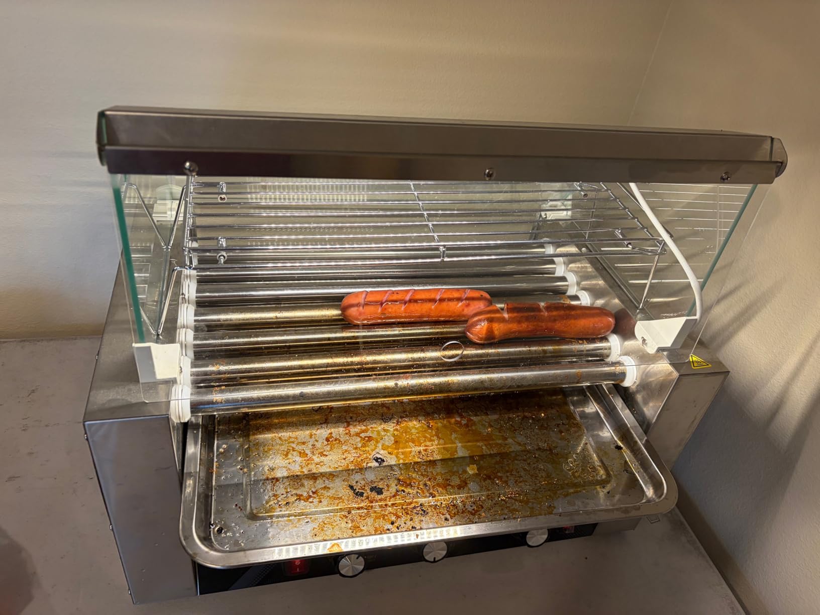 ROVSUN Hot Dog Cart for 5-7 Rollers Hot Dog Machine w/Storage Bin & Shelves, Heavy-Duty Steel Mobile Stand for Concession Stands, Fairs, Events customer photo 1