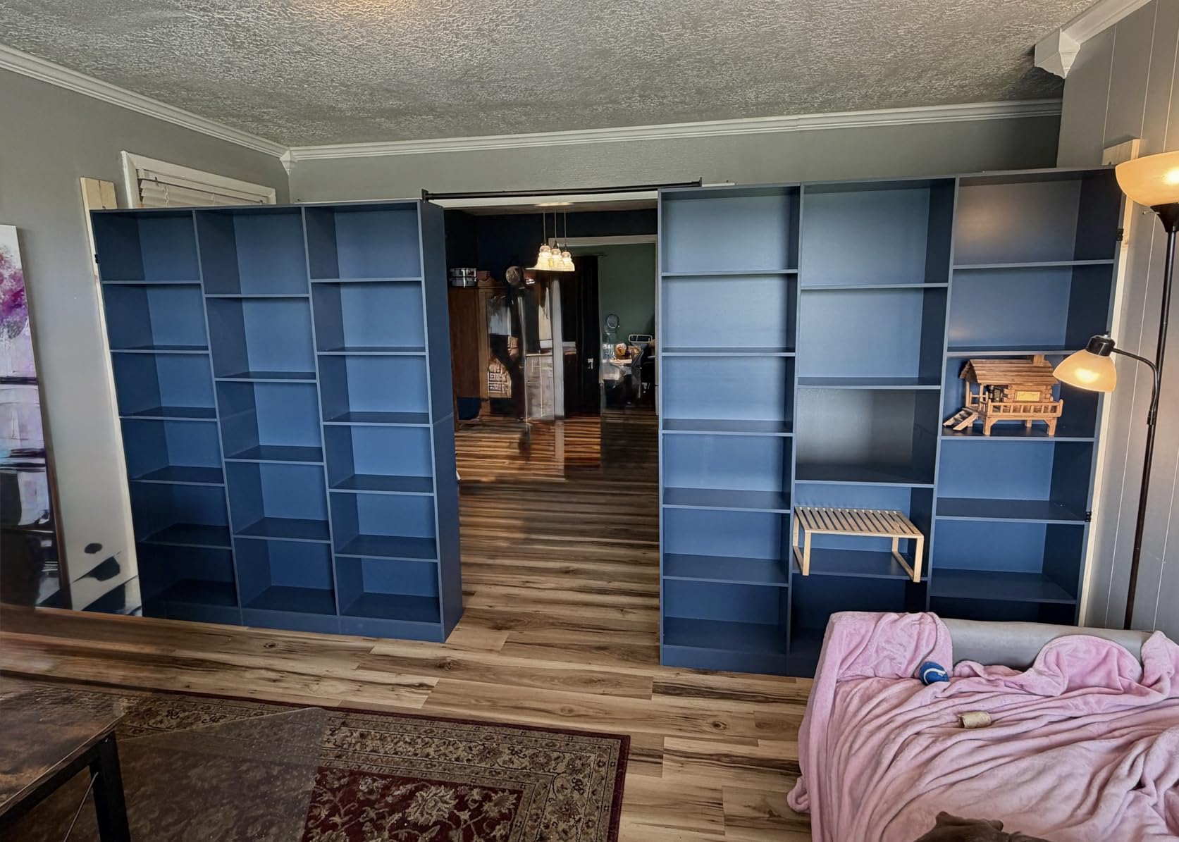 FACBOTALL Triple Wide Bookshelf, Large Bookshelf with 17 Display Shelves, 74'' Tall Bookcases and Bookshelves, 58.7'' Extra Wide Book Shelves, 5/6 Tier Shelves for Living Room, Office, Library, Cherry customer photo 1
