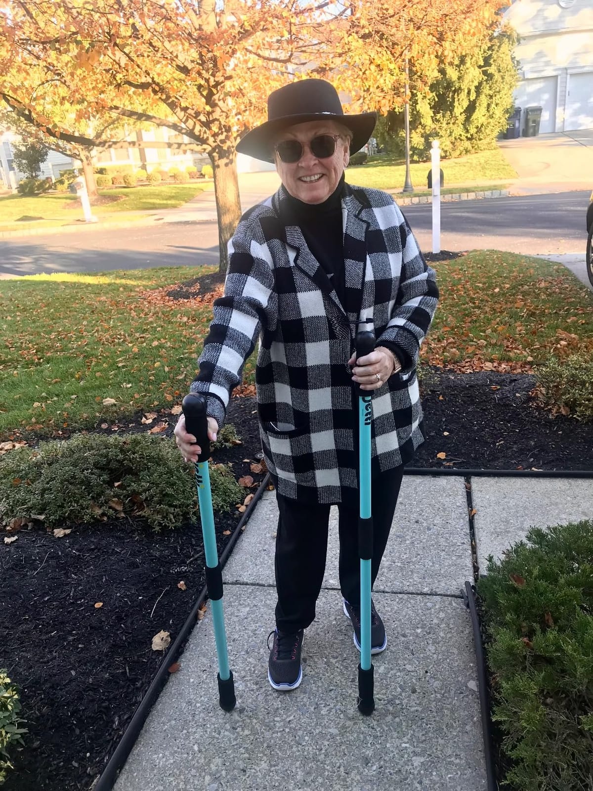 Weighted Walking Sticks for Seniors, Women & Men – 1.2lb Each Ergonomic Hiking Poles for Balance, Posture & Stability – Durable Trekking Poles for Walking customer photo 1