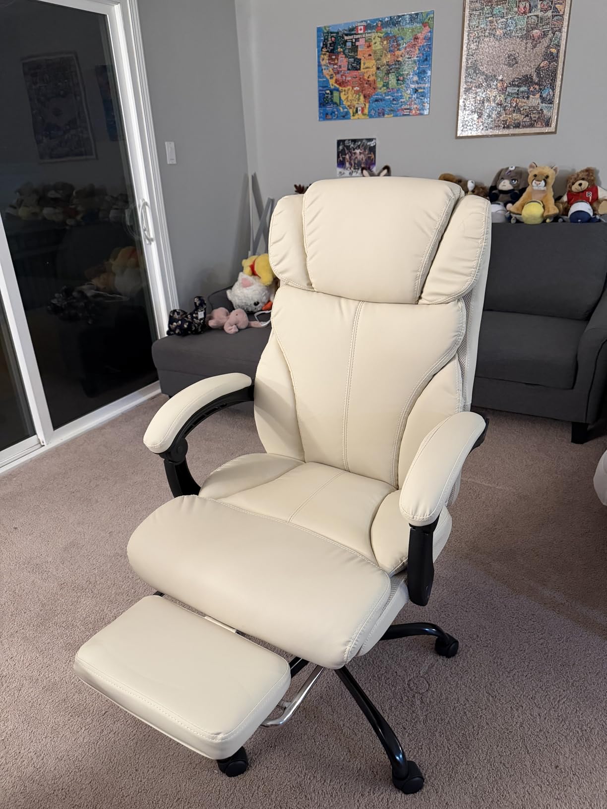 FelixKing Big and Tall Office Chair 500lbs - Ergonomic Desk Chair with Footrest, Scratch-Resistant PU Leather Computer Chair, 4D Lumbar Support Gaming Chair, Comfy Reclining Swivel Work Chair, Black customer photo 1
