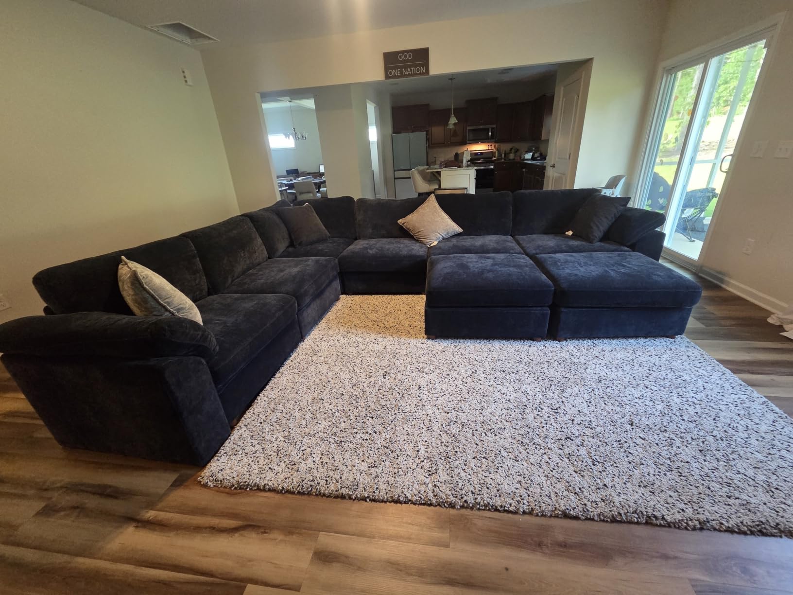 EASE MOOSE Oversized Sectional Modular Sofa, Comfty Deep Seat Couch for Living Room, Solid Wood Frame Sofa, Removable and Washable, Grey customer photo 2