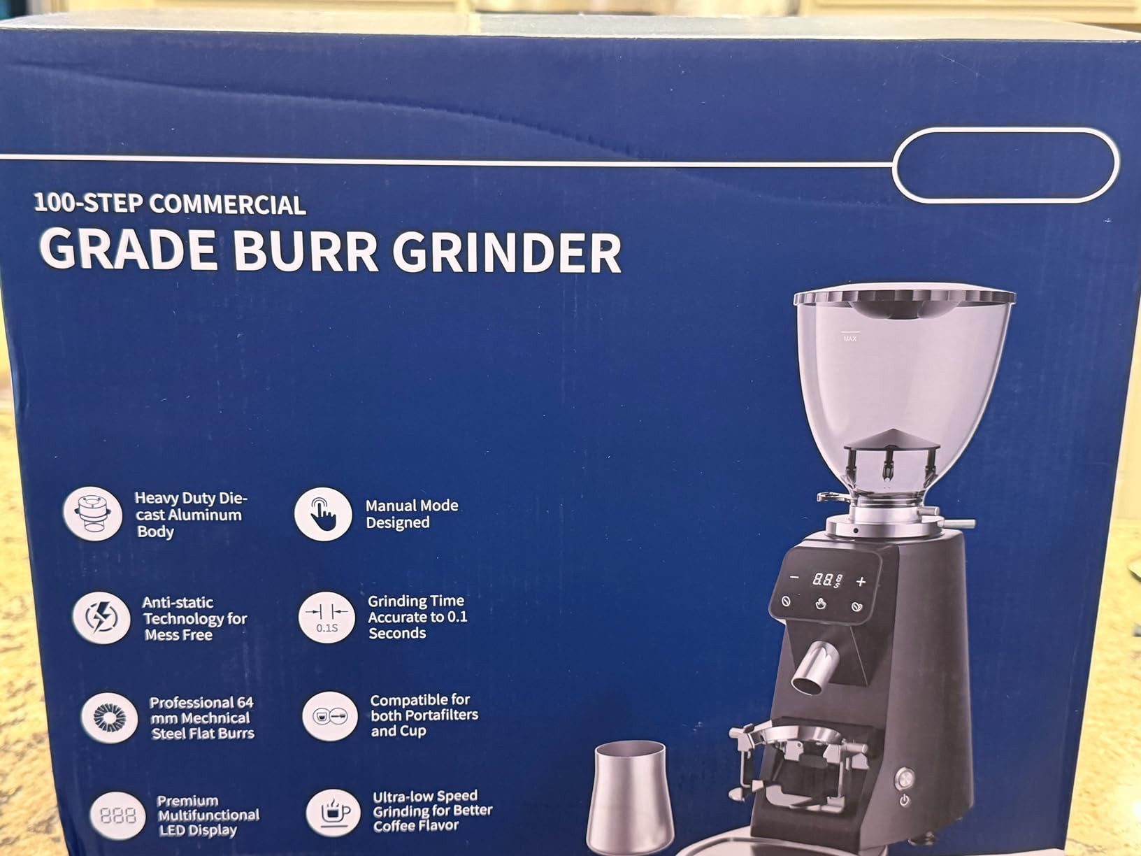 SHARDOR 64mm Burr Coffee Grinder, Electric Espresso Coffee Grinders for Home Use with Commercial-Grade Precision, 100 Grind Settings, Die-Cast Aluminum Housing, 17.6oz Hopper, Anti-Static Technology customer photo 1
