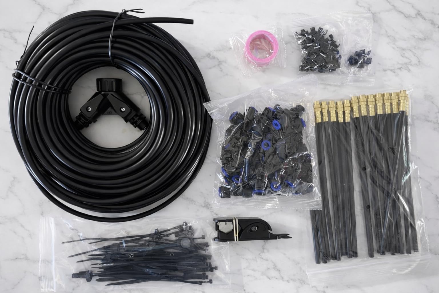 120FT Drip Irrigation System for Garden with 18 Nozzles –360° Adjustable Misting Nozzles, Quick-Connect Design, Ideal for Raised Beds, Lawns, Greenhouses & Outdoor Cooling customer photo 1