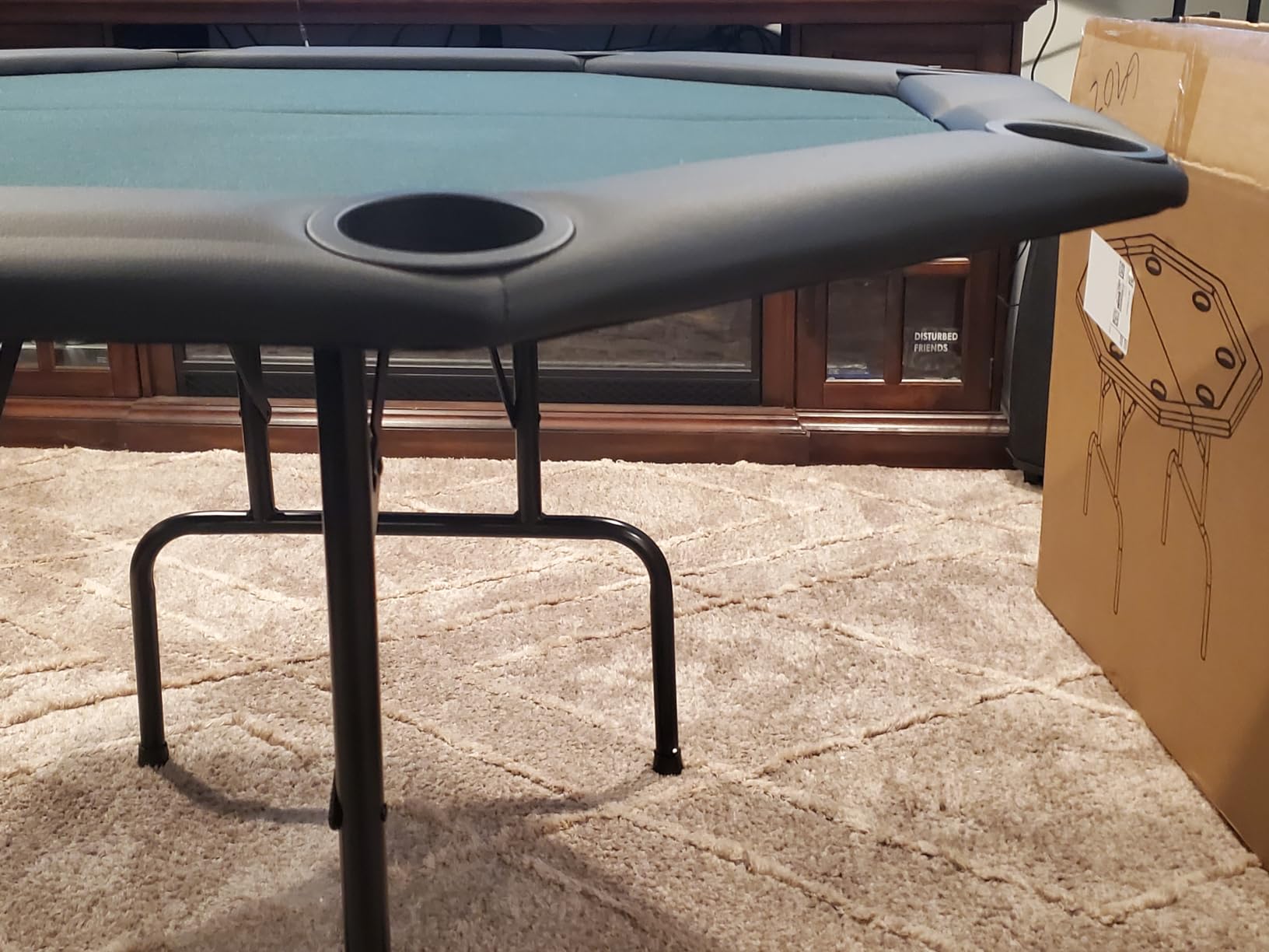 Poker Table Foldable Texas Holdem Folding Table Portable Casino Card Game customer photo 1