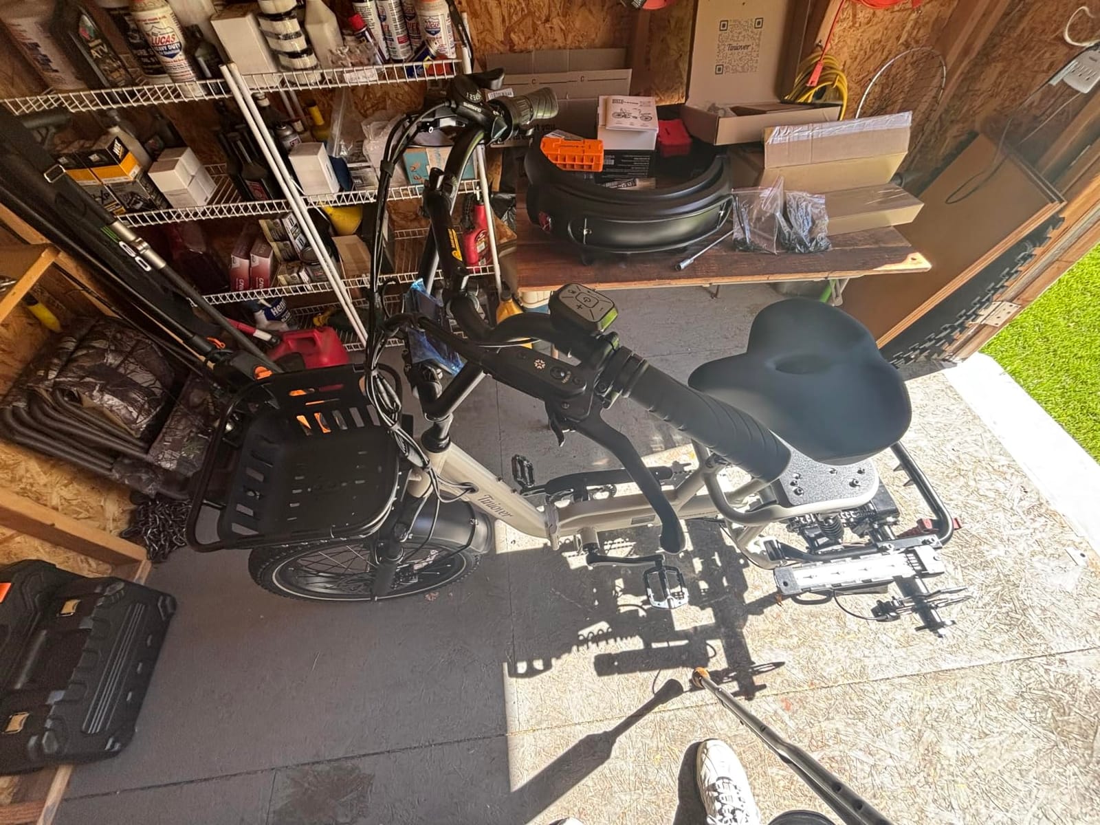 Full Suspension Folding Electric Tricycle for Adults, Aluminum Alloy, Torque Sensor, 20MPH 100Miles 20×3 inch Fat Tire Electric Trike, 1200W 48V 20AH 3 Wheel Electric Bike, Reverse, Parking, UL customer photo 2
