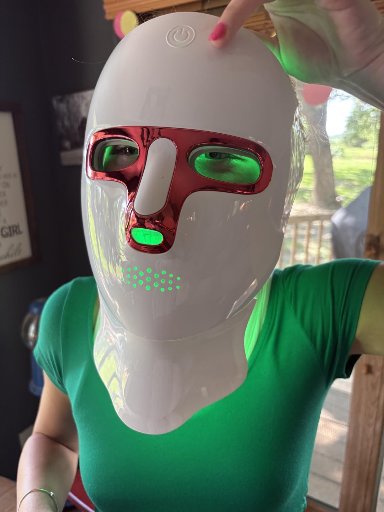 Red Light Therapy for Face- LED Light Therapy Mask Skin Care Mask,Cordless LED Face Mask face & Neck Red & Infrared Lights Masks Wavelength,USB C Rechargeable for Home Use Working Travel Yoga customer photo 1