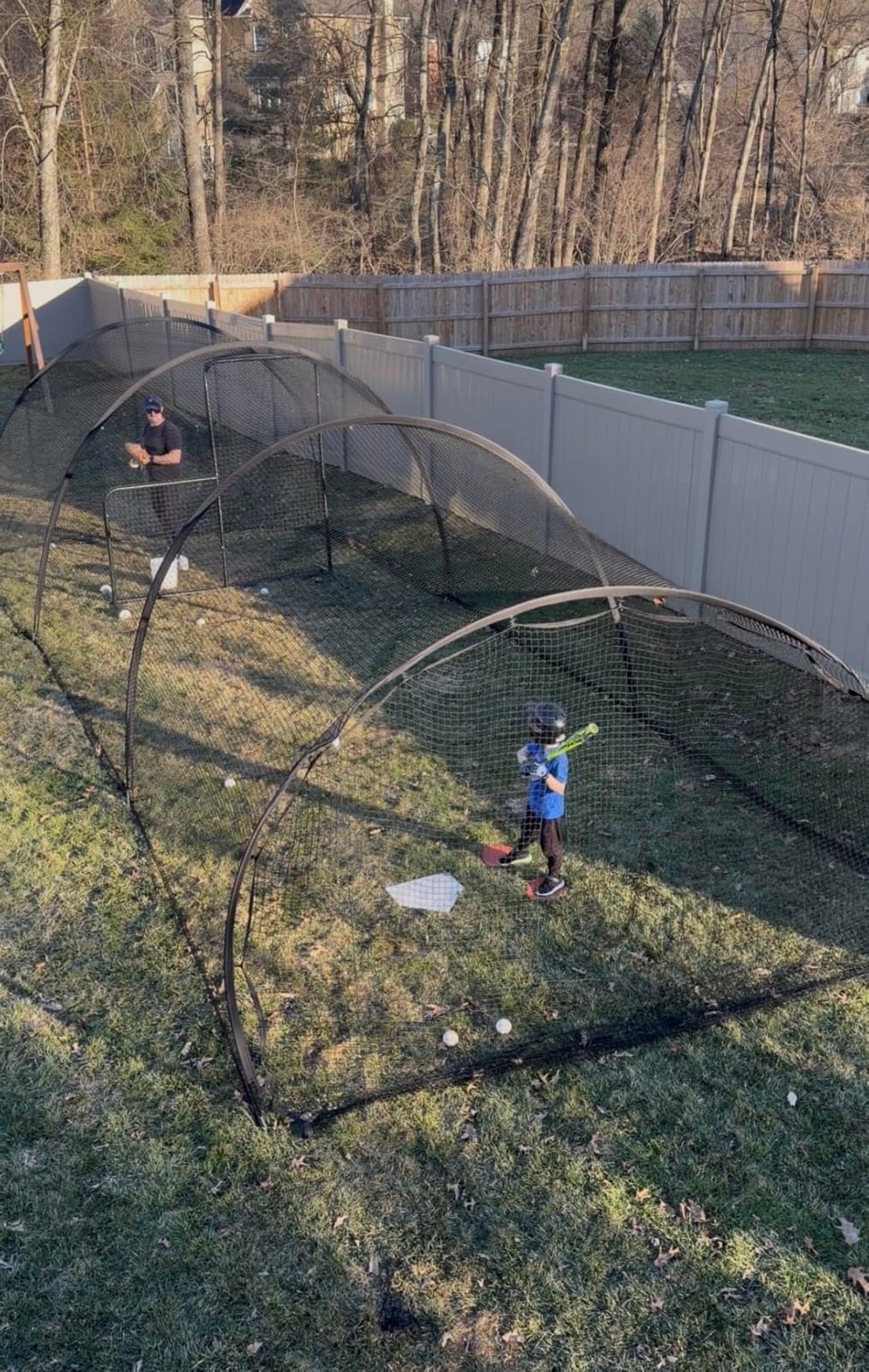 Baseball Batting Cage Net for Backyard Softball Portable Pop Up Cage customer photo 2