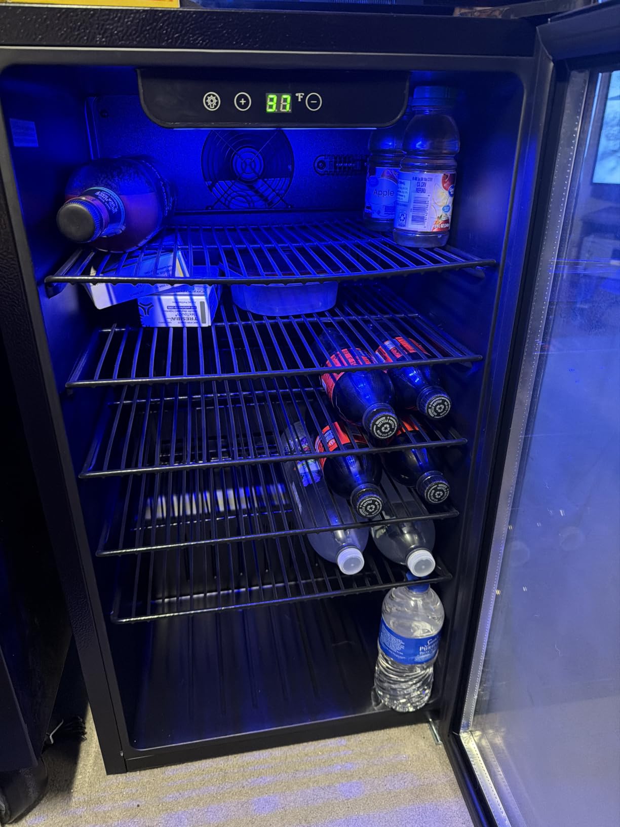 EUHOMY 130 Can Mini Fridge, Beverage Refrigerator with Glass Door, Black customer photo 2