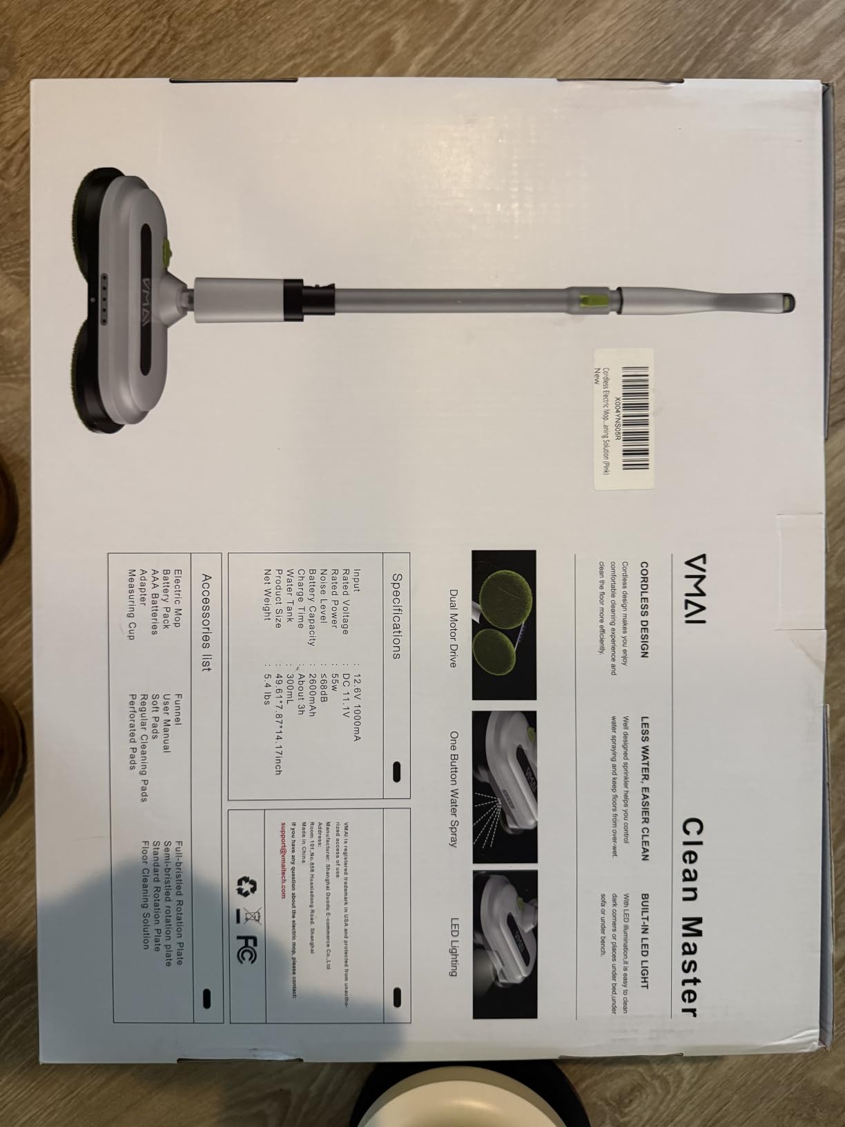 VMAI Cordless Electric Floor Scrubber & Mop with Cleaning Solution customer photo 2
