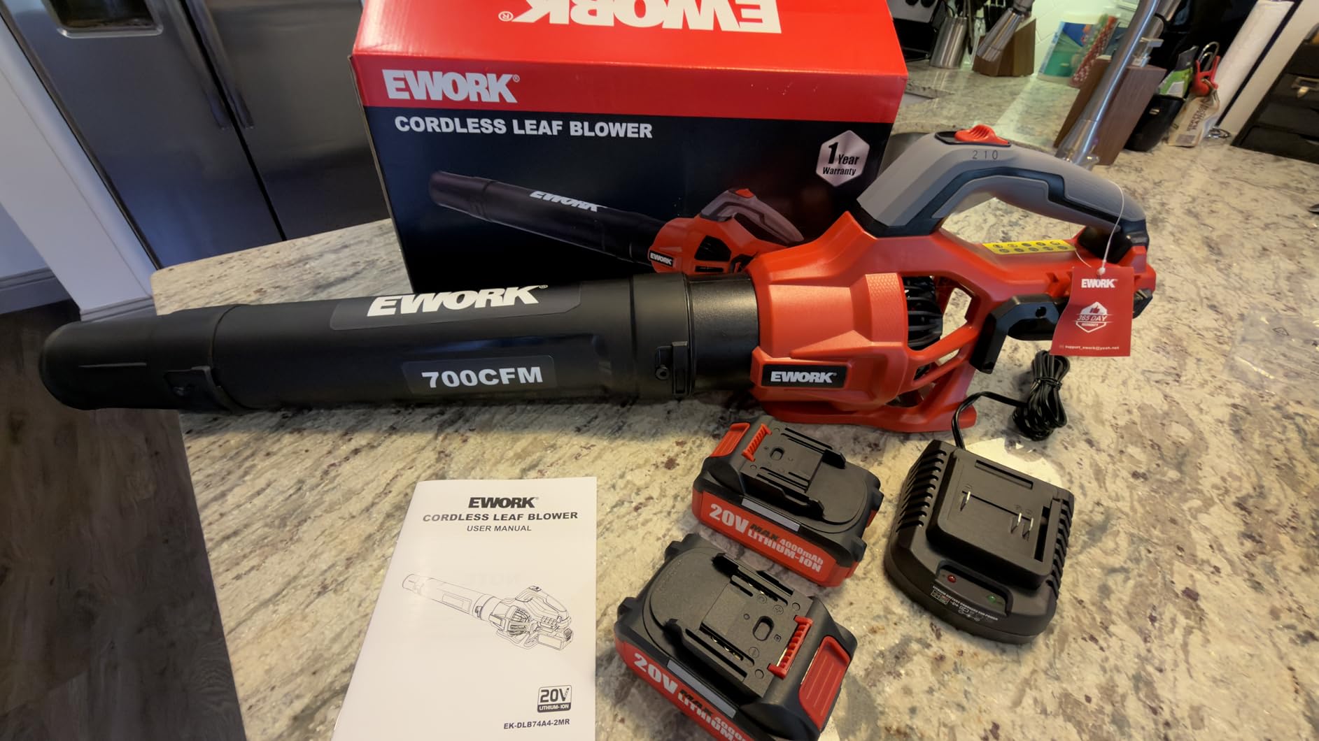 EWORK 700 CFM Cordless Electric Leaf Blower with Battery and Fast Charger customer photo 1