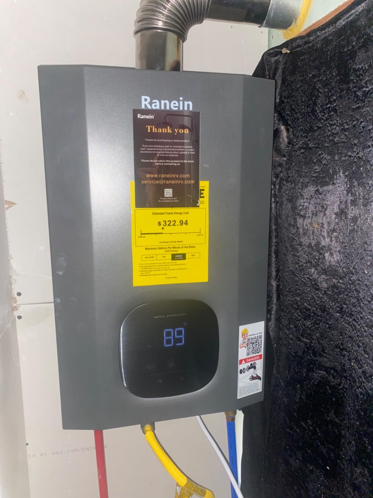 Ranein Natural Gas Tankless Water Heater, 8.5 GPM, 190,000 BTU, Outdoor customer photo 2