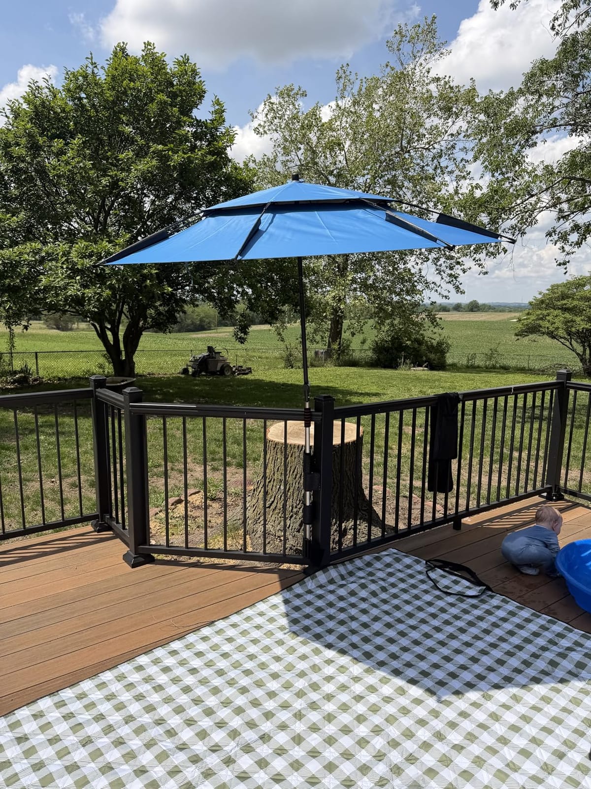Above Ground Pool Umbrella, 6 ft Adjustable Poolside Umbrella & Pool Sun Shade, Pool Shade for Above Ground Pools customer photo 1