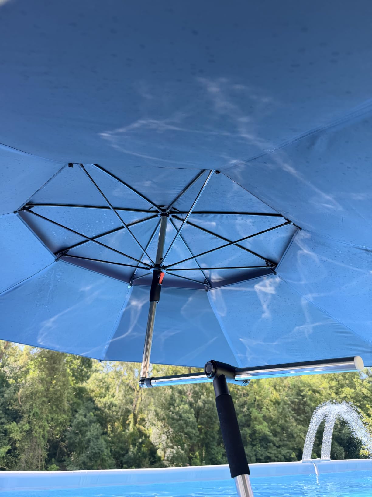 ECOPOOLTECH 7' Above Ground Pool Umbrellas, Outdoor Pool Sunshade for Oval or Rectangular Swimming Pools, Multi-functional Patio Umbrella for Garden/Pool Deck/Backyard, Must have Pool Accessories customer photo 2