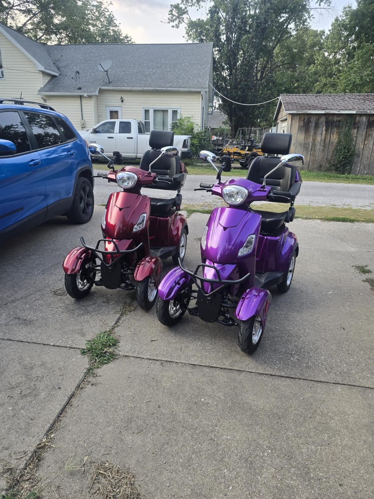 Super Large Electric 4 Wheel Mobility Scooters, Heavy Duty 800W Wheelchair Device, 25 Miles Long Range, All Terrain Mobility Scooter,Speed Adjust, Remote Key,Receive Ready to Ride (Blue) customer photo 1