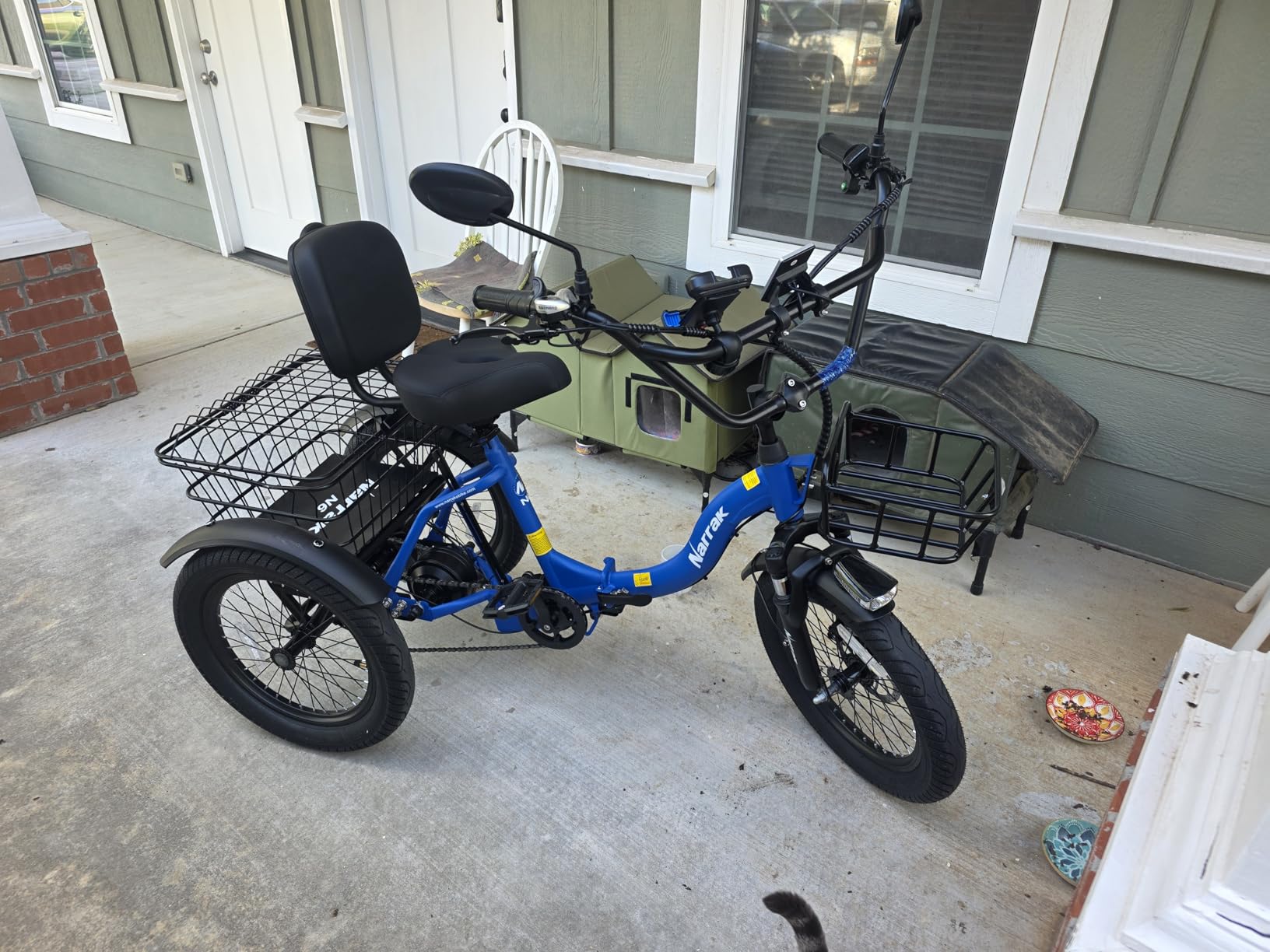 NARRAK Electric Tricycle for Adults,Fat Tire Folding Electric Trike,3 Wheels Electric Bicycle Bikes, Peak 1100W Step-Thru Etrike with Removable Battery and Large Basket customer photo 2