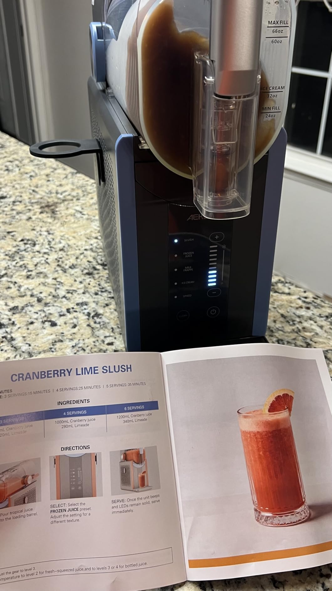 Slushie Machine for Home, 66oz Smart Frozen Drink Maker, 5 Programs & Clean Mode, No-Ice-Needed Slushy Maker for Margaritas, Smoothies, Milkshakes, Cocktails, and Soft Serve Ice Cream (Blue) customer photo 1