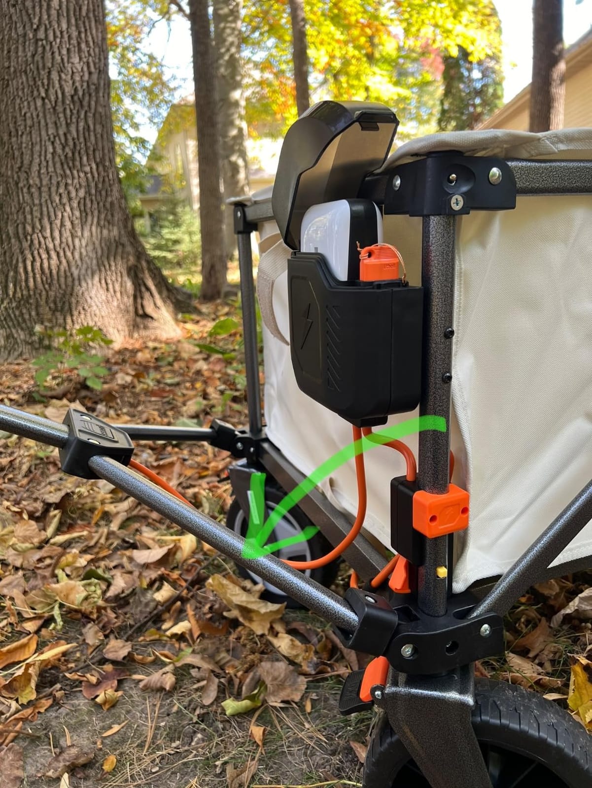 Litheli Electric Utility Wagon Cart, 150L Capacity, 450 lbs Load, Foldable Heavy-Duty Design with All-Terrain Wheels, Variable Speed Drive & Battery Power for Camping, Beach, Garden & Shopping customer photo 1