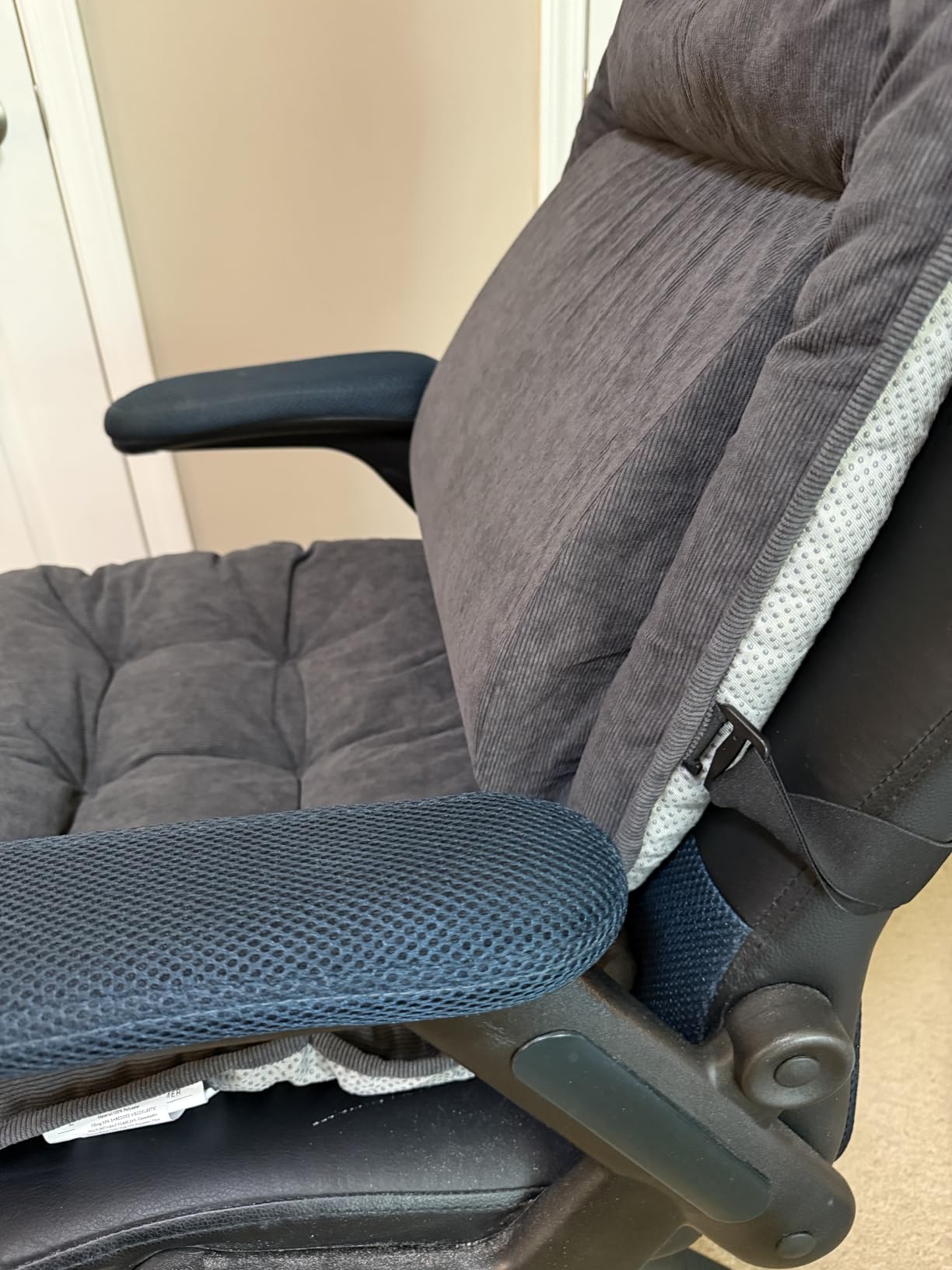 Ergonomic Recliner Cushions for Elderly, Memory Foam Recliner Chair Cushion | Recliner Seat Cushion, for Long Sitting, Waist Pillow Lumbar Support, Back Relief, Washable Cover, Adjustable Strap customer photo 1