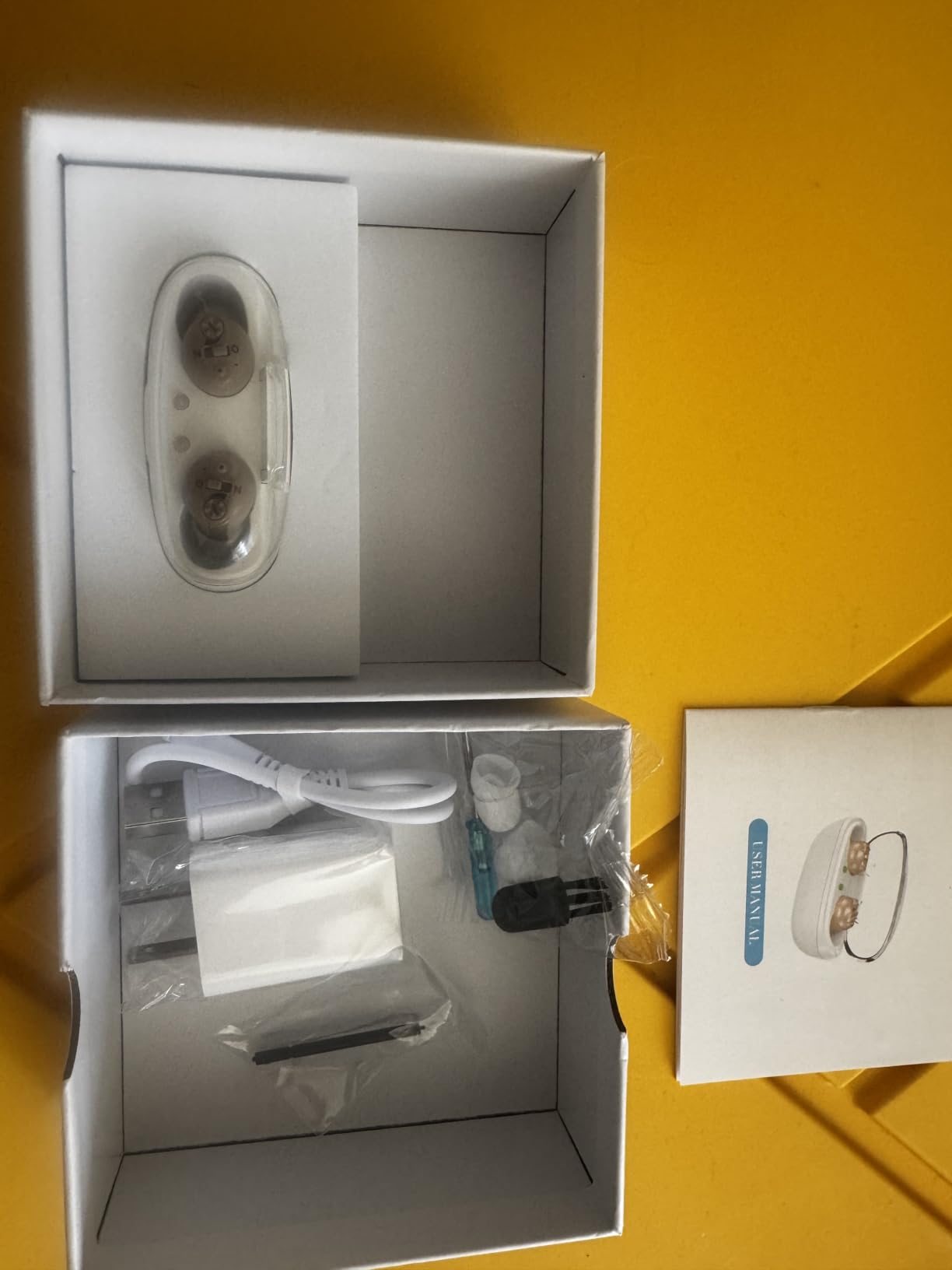 Rechargeable Hearing Aids for Seniors, 16-Channel DSP Noise Reduction Hearing Amplifier, Invisible In-Ear Design Volume Control, 35 Hours Battery Life with Charging Case, Easy to Use for Adults customer photo 2