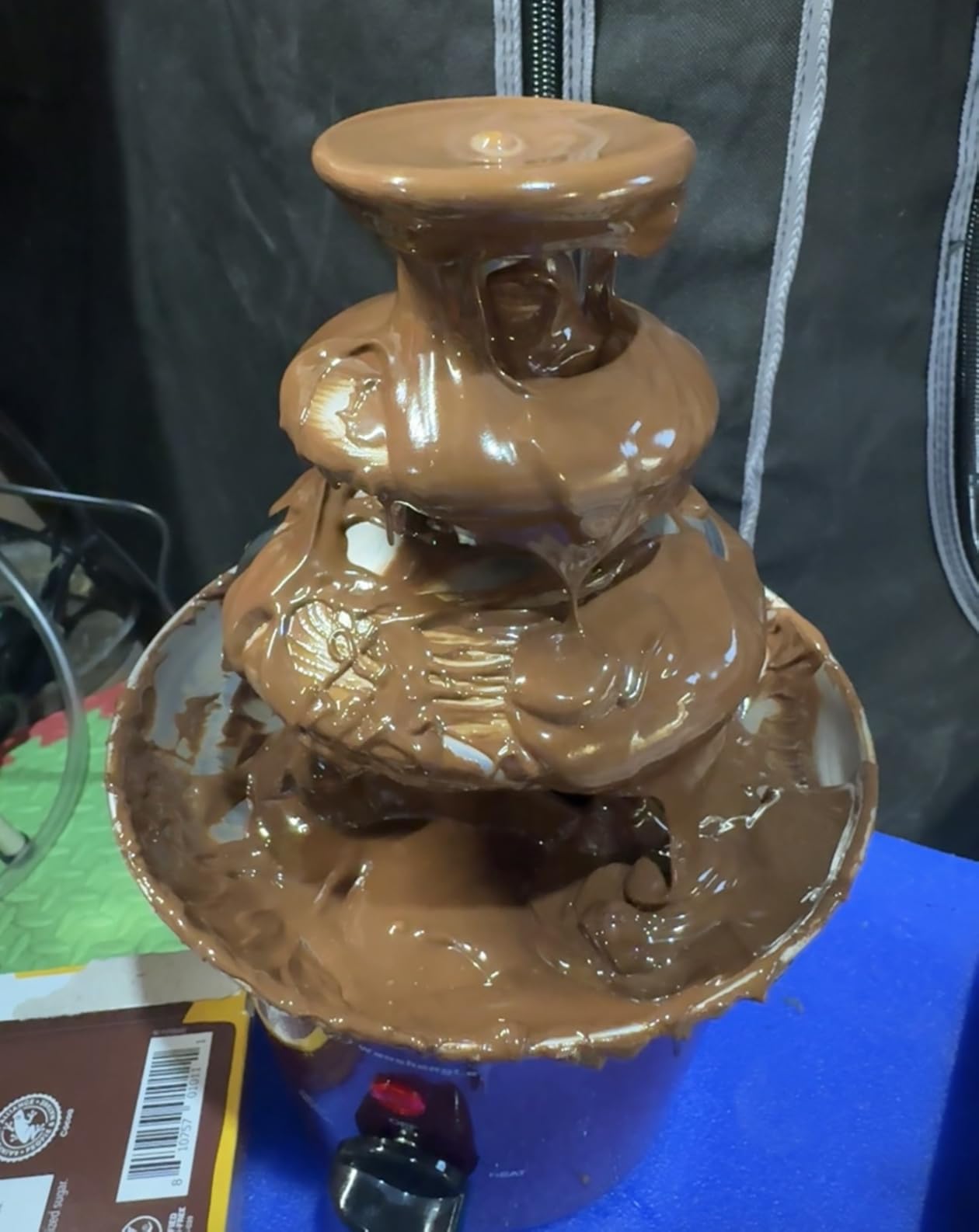 3-Tier Mini Chocolate Fountain, 14oz Small Stainless Steel Chocolate Fondue Fountain, Detachable Chocolate Fondue Machine for Party Night Dip Strawberries - Brown customer photo 2