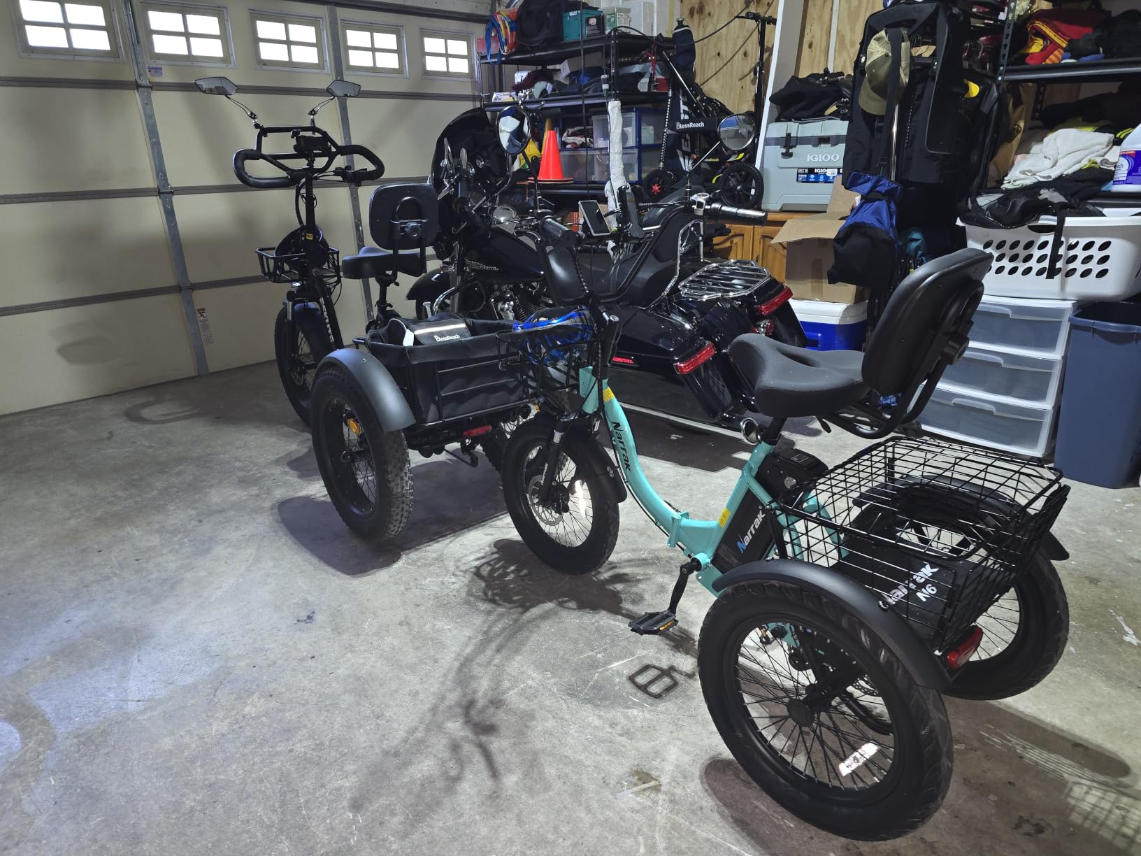 NARRAK Electric Tricycle for Adults,Fat Tire Folding Electric Trike,3 Wheels Electric Bicycle Bikes, Peak 1100W Step-Thru Etrike with Removable Battery and Large Basket customer photo 1