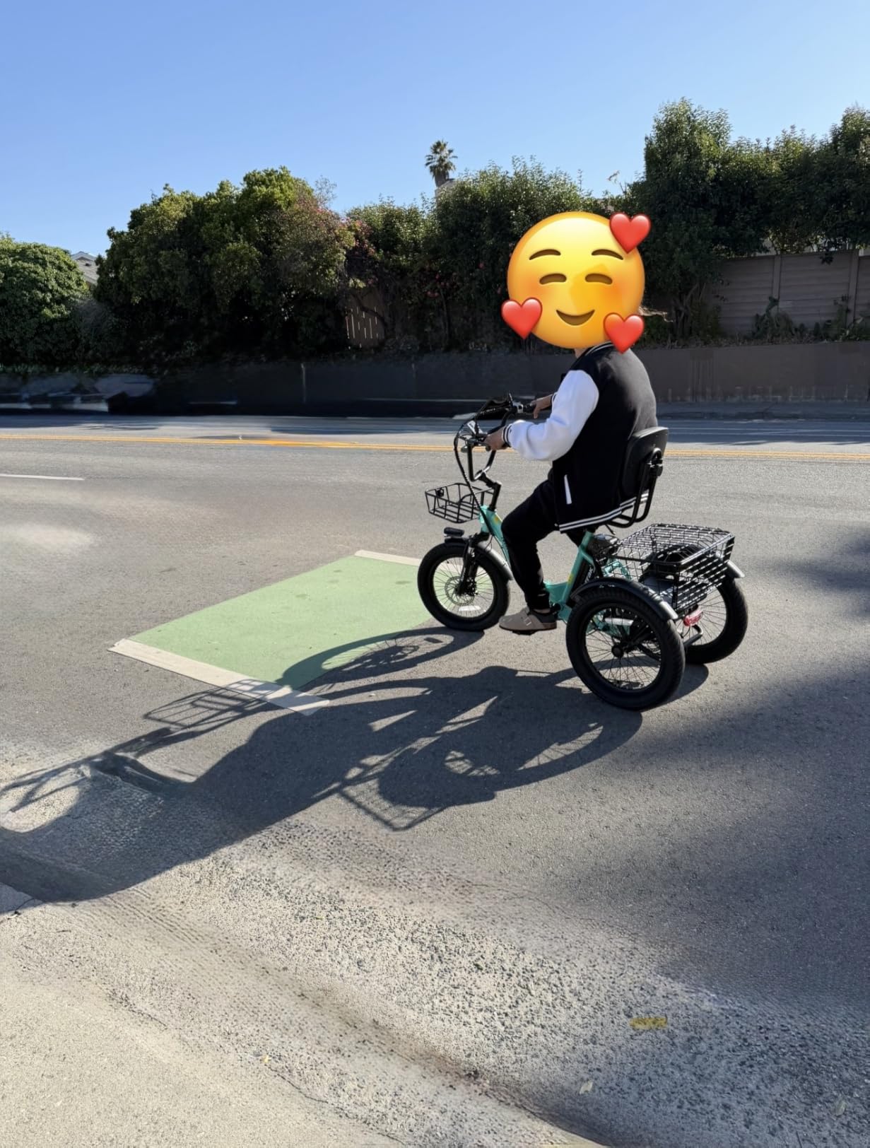 NARRAK Electric Tricycle for Adults,Fat Tire Folding Electric Trike,3 Wheels Electric Bicycle Bikes, Peak 1100W Step-Thru Etrike with Removable Battery and Large Basket customer photo 2
