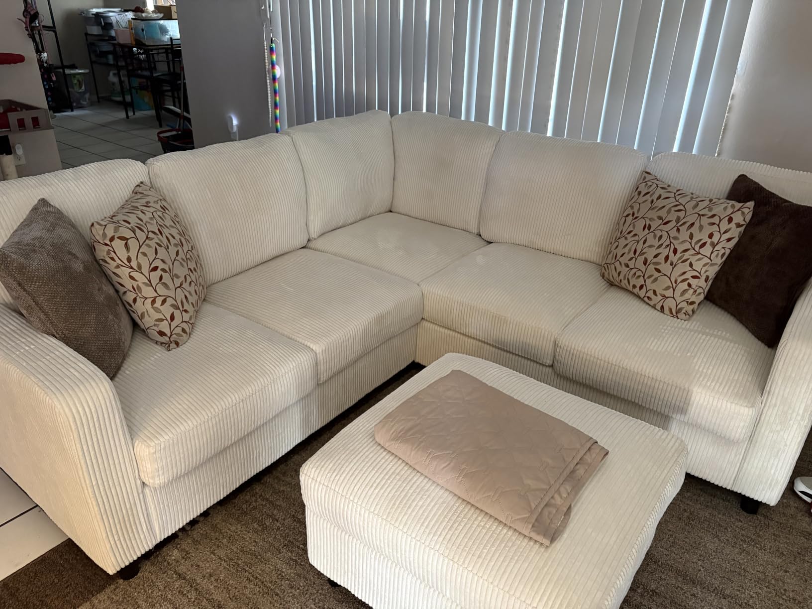 HONBAY Sectional Sofa, 6 Seater L-Shaped Sectional Couch with Storage Ottoman for Living Room, Dark Grey customer photo 1
