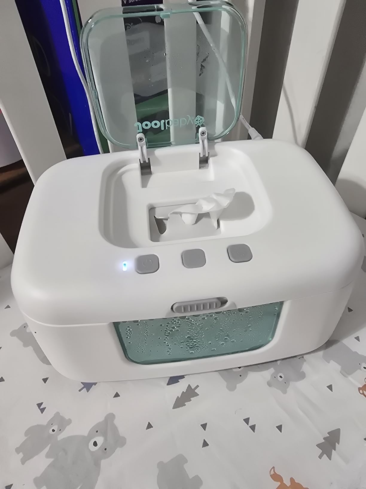 Jool Baby TinyBums Baby Wipe Warmer & Dispenser with LED Changing Light & On/Off Switch (Oatmeal) customer photo 2