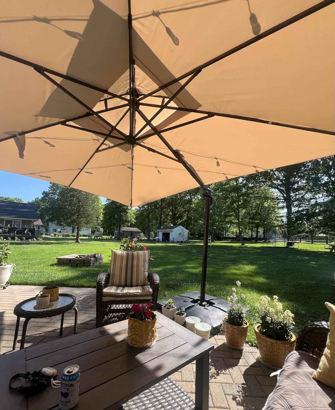 9x12 FT Cantilever Patio Umbrella, Beige Large Rectangular Umbrella customer photo 2
