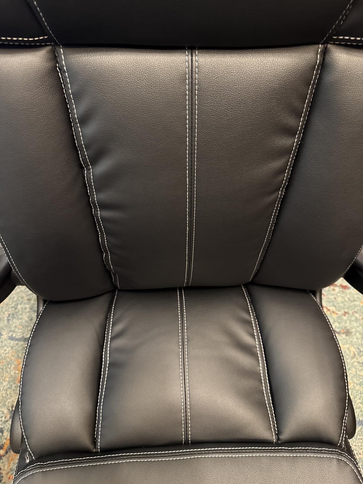 Office Chair, Ergonomic Executive Desk Chair with Lumbar Support for Lower Back Pain Relief, Padded Flip-Up Armrests, Leather Home Office Chair, Brown customer photo 1