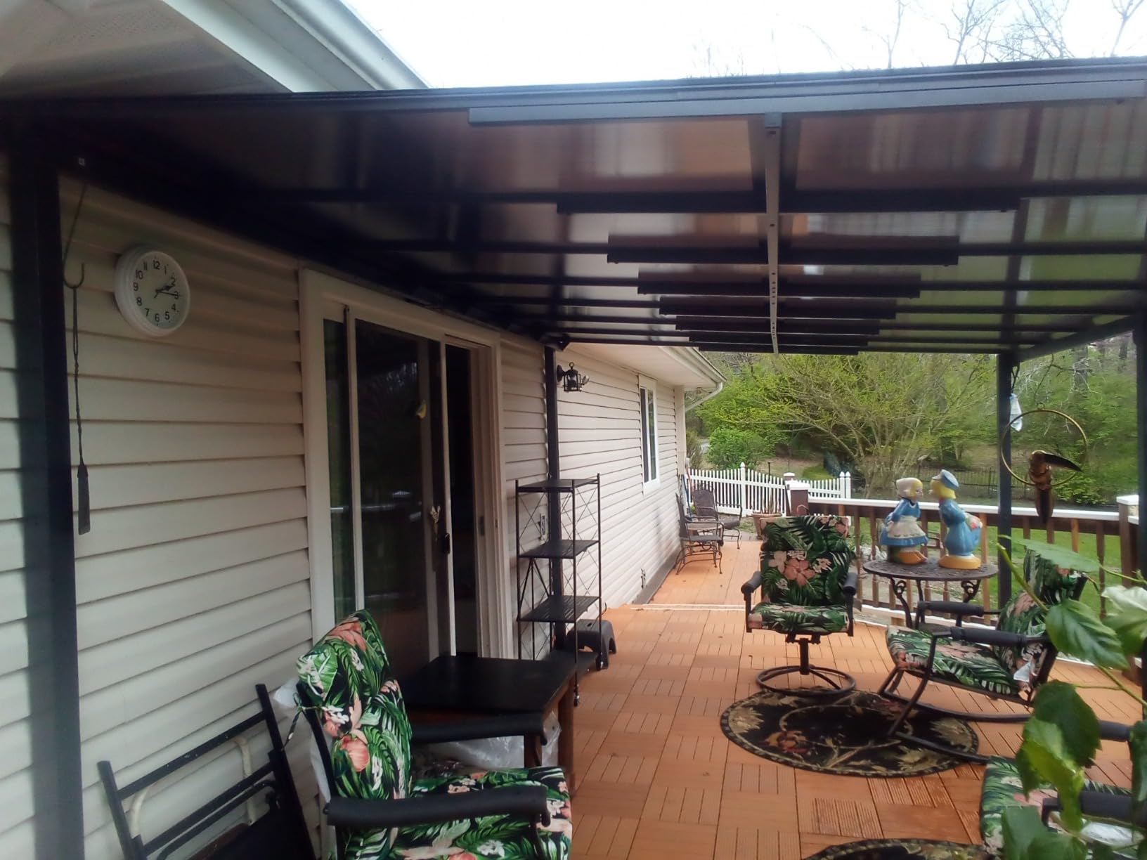 Aoxun 8'x10' Lean to Gazebo, Pergola with Mosquito Net and Curtains, Gray customer photo 1